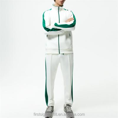 China Custom Breathable OEM 100% Polyester Contrast Stripe Side Zipper Sweatshirt Tracksuit For Men for sale