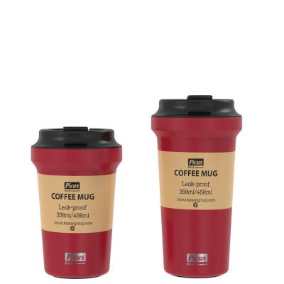 China BRIEF 350ml/450ml BPA Free Plastic Double Wall Coffee Mug Travel Mug Customized for sale