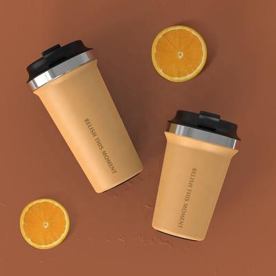 China 350ml/450ml BPA Free Double Wall Stainless Steel Disposable Coffee Mug Travel Customized Mug for sale