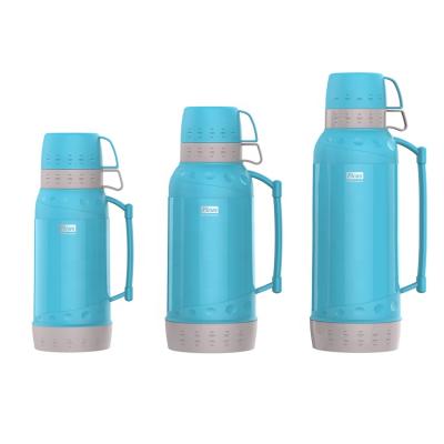 China Business 1.0L 1.8Liter customized thermos flask with liner plastico tea termos vacuum glass teapot two cups for sale