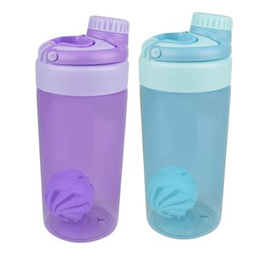 China 420ml Sustainable Easy To Carry Single Wall Plastic Shaker Bottle Direct Drinking Water Bottle With Lid for sale