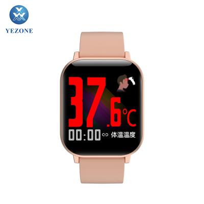 China Touch Screen Smart Watch For Android IOS Phone Heart Rate Tracker Blood Pressure Oxygen Temperature Measurement Sports Smart Watch Waterproof for sale