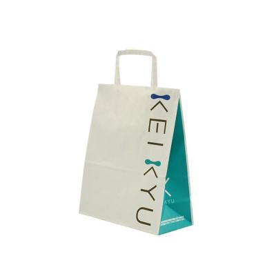 China Recyclable Custom Made Restaurant Food Paper Bag Delivery Box White Paper Bags for sale