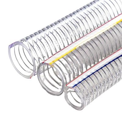 China PVC Steel Wire Hose Pipe Irrigation Agricultural Hose Pumping Steel Wire Thickened Hose Transparent Factory Customized for sale