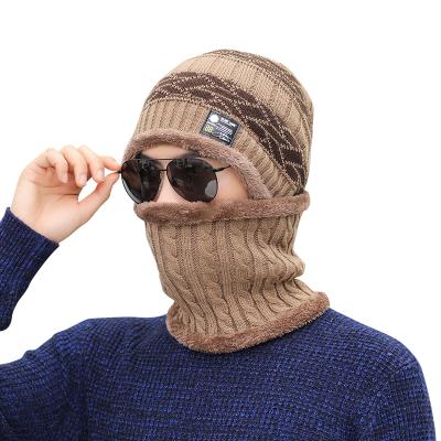 China COMMON cotton winter hat and scarf set man, beanie winter hats for men scarf set, winter hats and scarf for sale