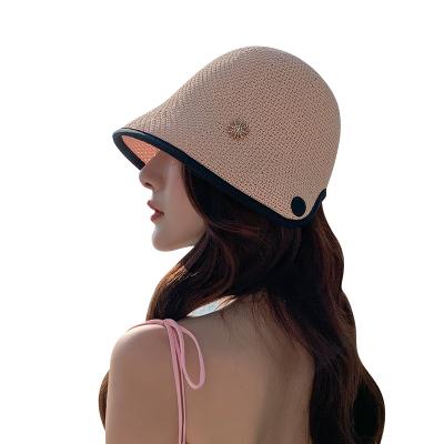 China Wholesale Character Fashion Bucket Hats Sun Brand 2105 Comfortable Breathable Back Opening Knitted Bucket Hats for sale