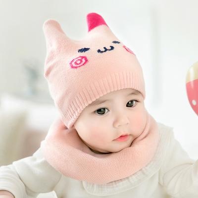 China COMMON Cotton Beanie Suit Knit Baby Hats Autumn Winter Warm Knitted Wool Baby Hat For Baby for sale