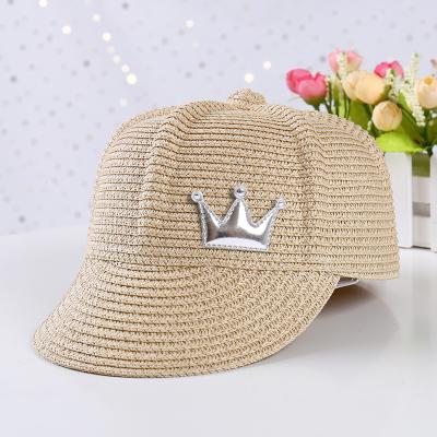 China OEM Verified New Summer Korean Kids Crown Hat Straw Hat Baseball Cap Sunscreen Children Sun Visor Hats Kids Sports For Boys Girls for sale