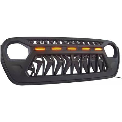 China Matte Black With ABS Front Grill Lights For Jeep Wrangler JL for sale