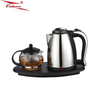 China 360 Degree Basic Household Quick Rotate Water Boil Basic Electric Kettle With Tray Set For Hotel Set Tea Tray for sale