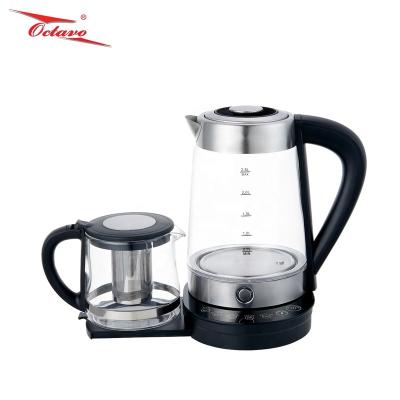 China 360 Degree Rotation Base Food Grade 1500 - 2000W LED Lamp Stainless Steel Double Layer Blue Electric Water Kettle for sale