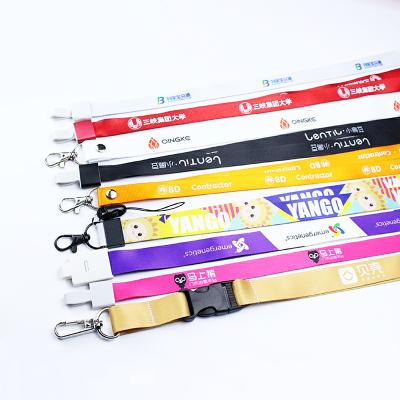 China Polyester Lanyards With Pink Dye Logo Lanyards Custom Sublimation Polyester ID Badge Holder With Logo Custom for sale