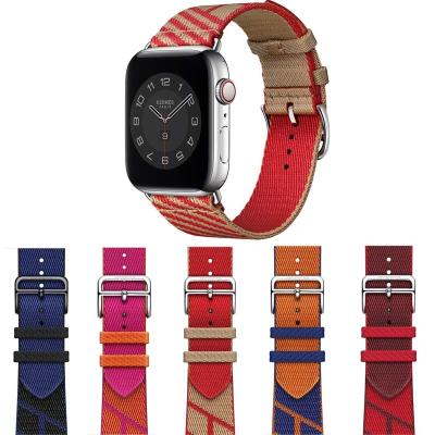 China Luxury Charm Nylon Straps For Apple Watch Band 38/40mm Sport Loop Replacement 42/44mm Woven Nylon iWatch Strap Single Jump Tour Band for sale