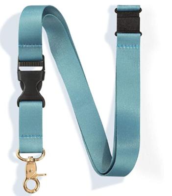 China ID Badge Holder Neck With Blue Detachable Quick Release Buckle Key Chain Security Release Lanyard Strap for sale