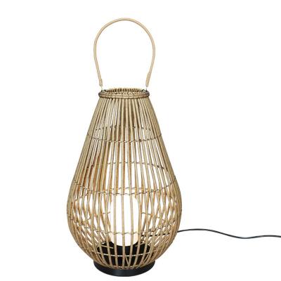 China Landscape Outdoor Lanterns Rattan Woven Lamp Rechargeable Pendant for sale