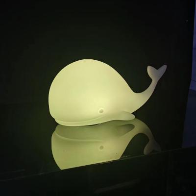 China Rechargeable Whale LED Night Light Lamp For Baby Bedside Bedroom for sale