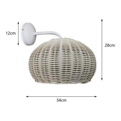 China 220V Rattan Wall Lamp Shade Hand Knitting Waterproof For Outdoor for sale