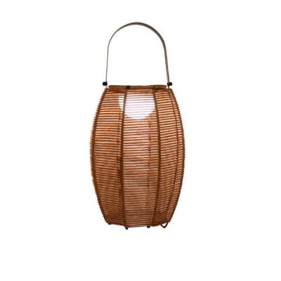 China Outdoor Rattan Shade Floor Lamp Solar Powered IP65 Waterproof for sale