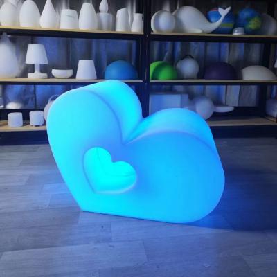 China Creative Colorful Led Glowing Heart Stools Heart Chair For Event for sale