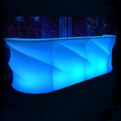 China wave shape led bar table /LED bar counter/top sell LED bar counter for sale