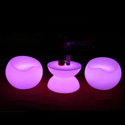 China PE plastic RGB remote control led table and chair for sale