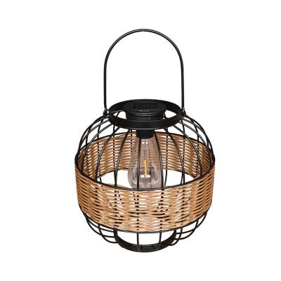 China Waterproof Rattan Garden Lanterns , Outdoor Rattan Solar Lights For Balcony Decoration for sale