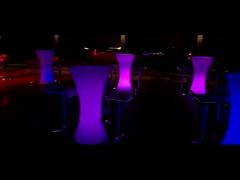 Rechargeable LED Illuminated cocktail bar table Lighted up for Indoor Or Outdoor use