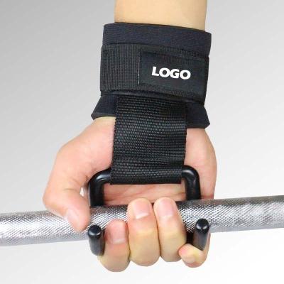 China Adult Weightlifting Hooks Heavy Duty Straps Neoprene Padded Wrist Wraps Heavy Duty Steel Power Training Gym Grabs Wrist Support (Sold for sale