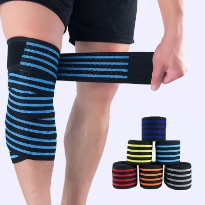 China skin-friendly and high elastic quality custom design weightlifting gym knee wraps available for sports wear at affordable prices for sale