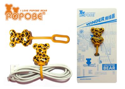 China Fashion Leopard Print Eco Friendly Earphone Wire Cable PVC Earbud Cord Winder for sale