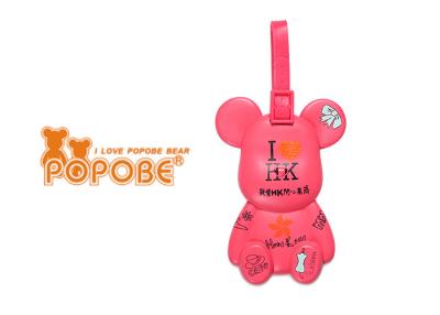 China PVC POPOBE Bear Promotion Gift Luggage Tags , PVC 3D Travel Luggage Tags for sale