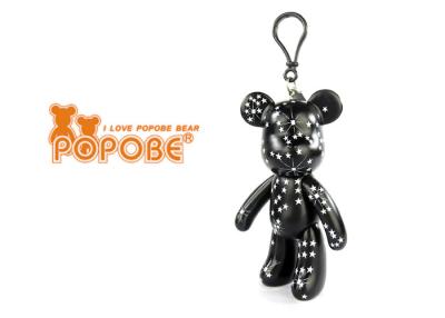 China Rotatable Starry Sky Bear Customised Key Chains / Unique Plastic Key Ring for sale