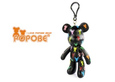 China Novelty POPOBE Bear Customised Key Chains , Popular Promotion Item Plastic Key Ring for sale