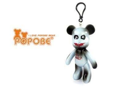 China Brand Promotion Item Vinyl POPOBE Bear Keychain , Plastic Key Chain Rings for sale