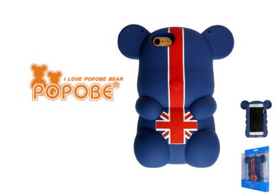 Chine Caisses faites sur commande de téléphone portable de drapeau BRITANNIQUE bleu, couverture en plastique de téléphone d'ours de mode à vendre