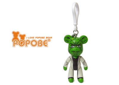 China Child Gift Bear Key Chain Green Vinyl PVC Weird Mini Bravely Sodier for sale