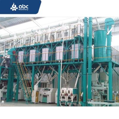 China Maize Flour Making 100T Maize Flour Milling and Corn Packaging Machine for sale