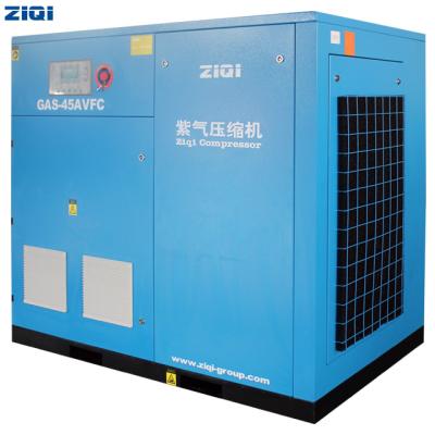 China OIL-LESS Air Cooling Oil Lubrication Rotary Belt Drive Screw Air Compressor for sale