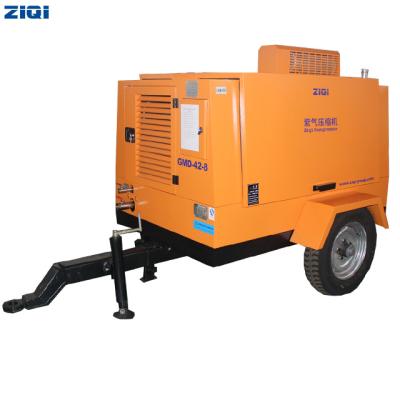 China Lubricated Top Air Piping Industrial Portable Diesel Air Compressor Screw Air Compressor for sale