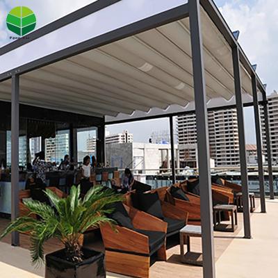 China Removable Cover Moder Pergola With Retractable Awning Sun Shade Outdoor for sale