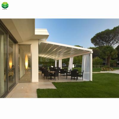 China Removable Cover Waterproof Motorized Electric Retractable Pergola Tent Awning for sale