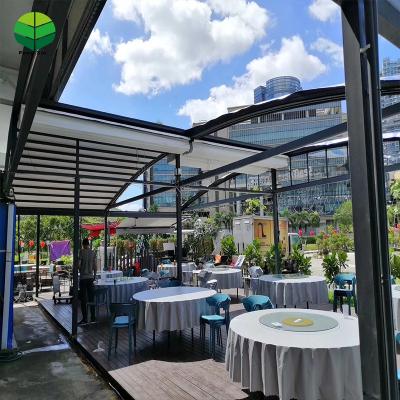 China High Quality Easily Assembled Electric Retractable Roof Awning PVC Fabric Tent Retractable Pergola for sale