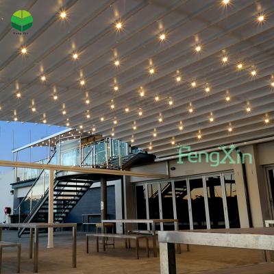 China Removable Cover Motorized PVC Electric Pergola With Retractable Roof Tent Greenhouse Shade Net Pergola Kits for sale