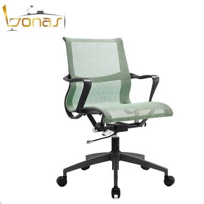 China Ergonomic office fabric task chair (height) color metal mid frame mesh desk adjustable white back computter chair for sale