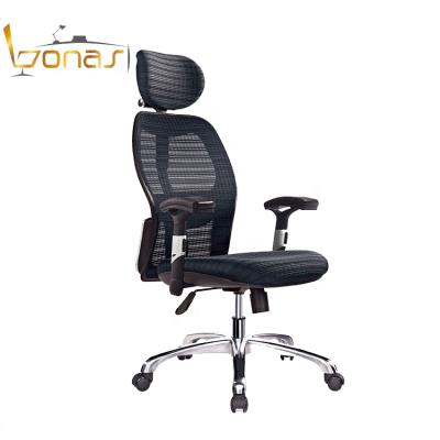 China High Back Computer Chair (Height)Adjustable Office Chair Black Color And Fabric Breathable Mesh Office Furniture Modern Chromed Household Base for sale