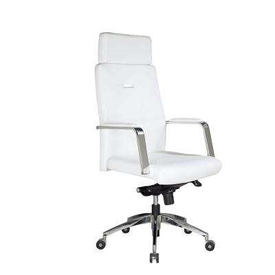 China (Height) High Back Adjustable 360 ​​Degree Swivel White Leather Boss Executive Office Chair for sale