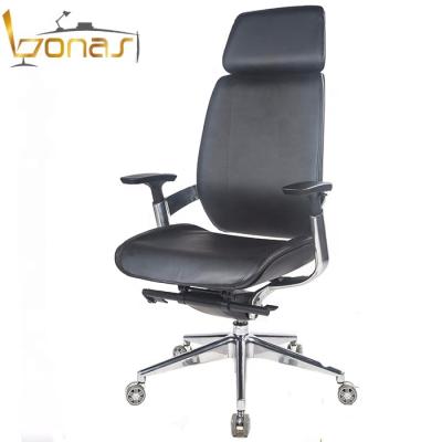 China (Size) Adjustable Classic Style Leather Chair Office Comfortable Black Leather Swivel Chair for sale