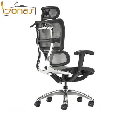 China High Quality Executive Mesh (Height) Adjustable Ergonomic Office Chair With Headrest For President Modern Room Office Furniture 3D Armrest PU Pad BIFMA for sale