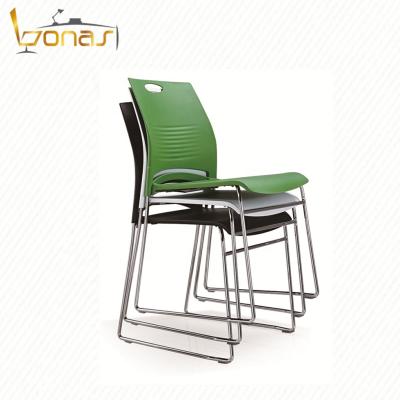 China Foldable Plastic Armless Conference Furniture Office Stackable Plastic Visitor Chair for sale