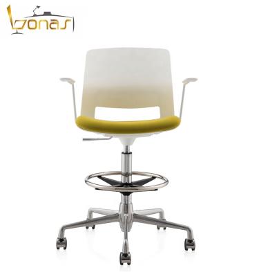 China High (Height)Adjustable Design Back Office Bar Stool Plastic Chair For Office And Lab for sale